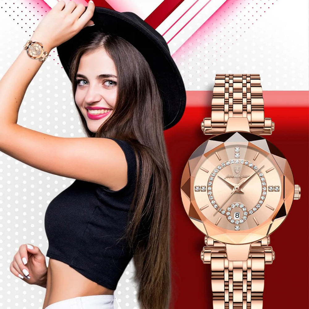 Reloj Poedagar POE-M-12 Mujer Acero Oro Rosa