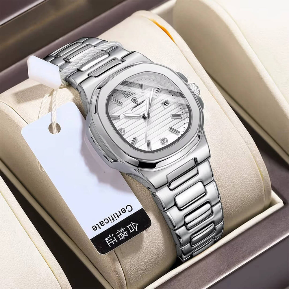 Reloj Poedagar POE-M-9 Mujer Acero Plateado