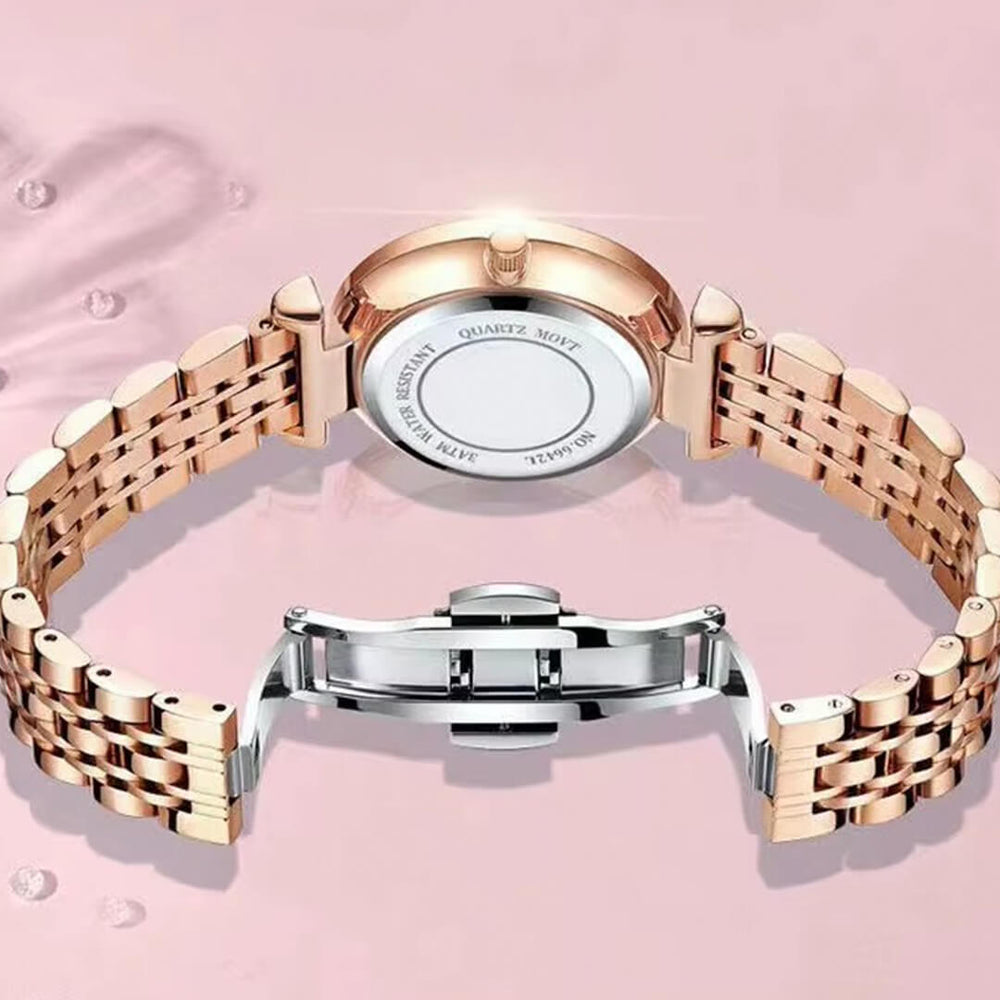 Reloj Poedagar POE-M-12 Mujer Acero Oro Rosa