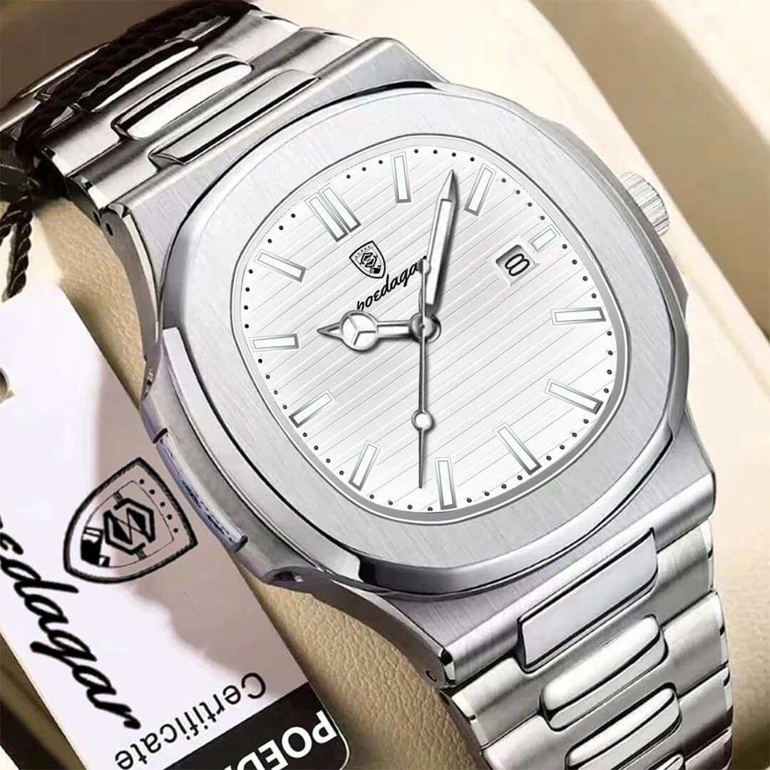 Reloj Poedagar POE-9 Hombre Acero Plateado