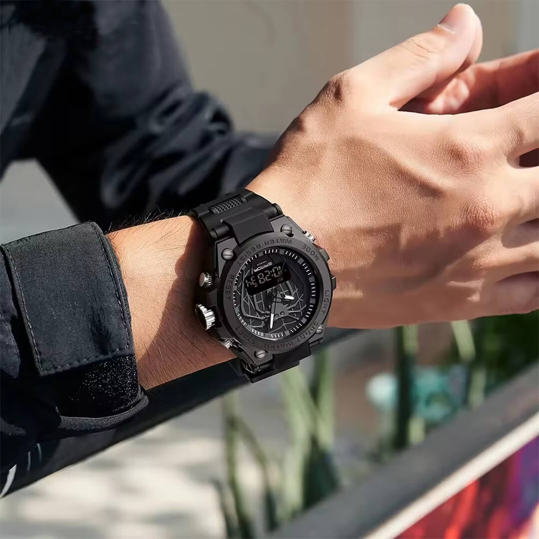 Reloj Sanda Spider Hombre Deportivo Negro | SAN-13
