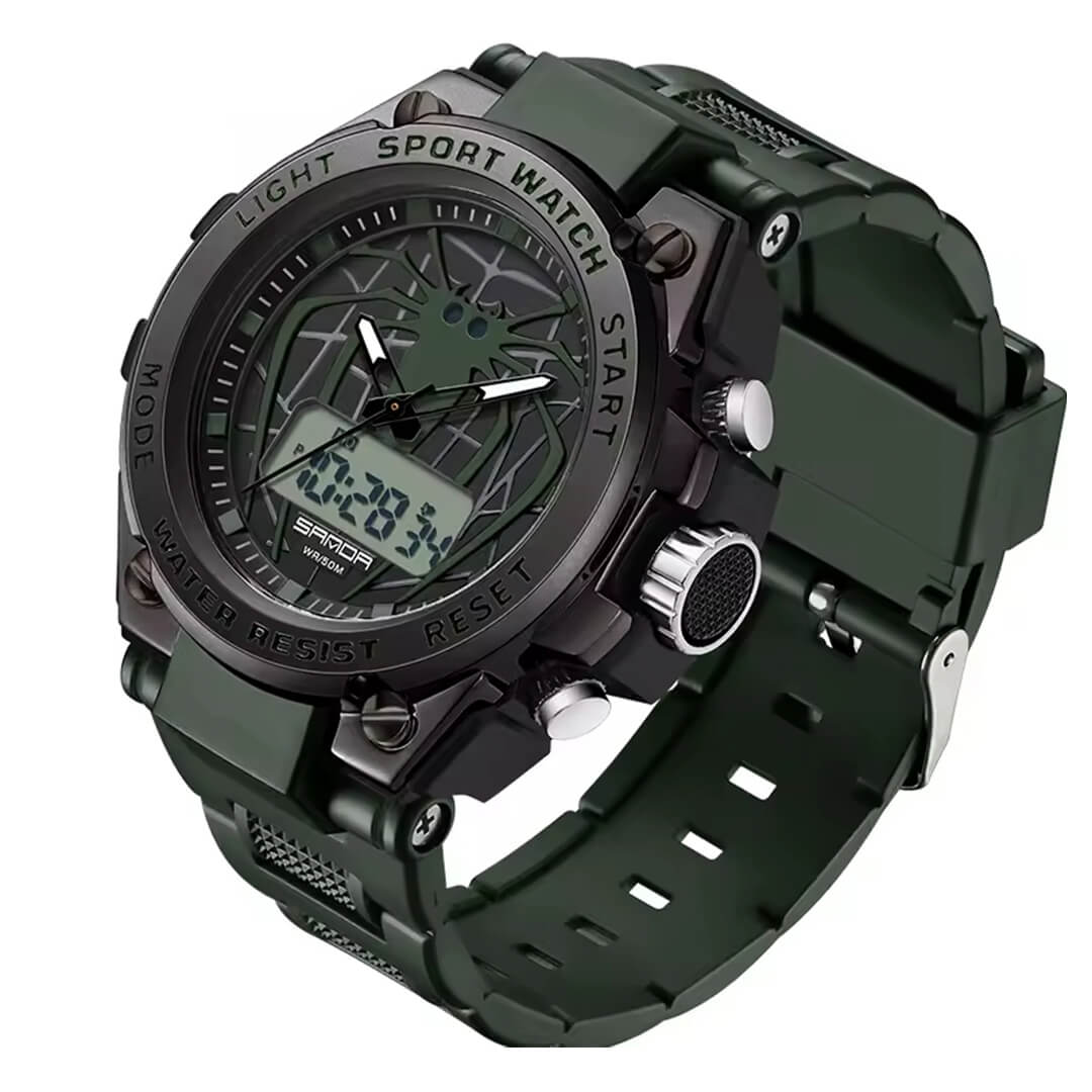 RELOJ SANDA ARAÑA NEGRO CON VERDE SAN-14