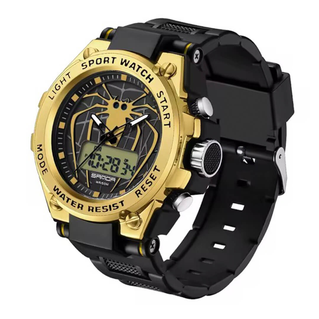 RELOJ SANDA ARAÑA NEGRO CON DORADO SAN-15