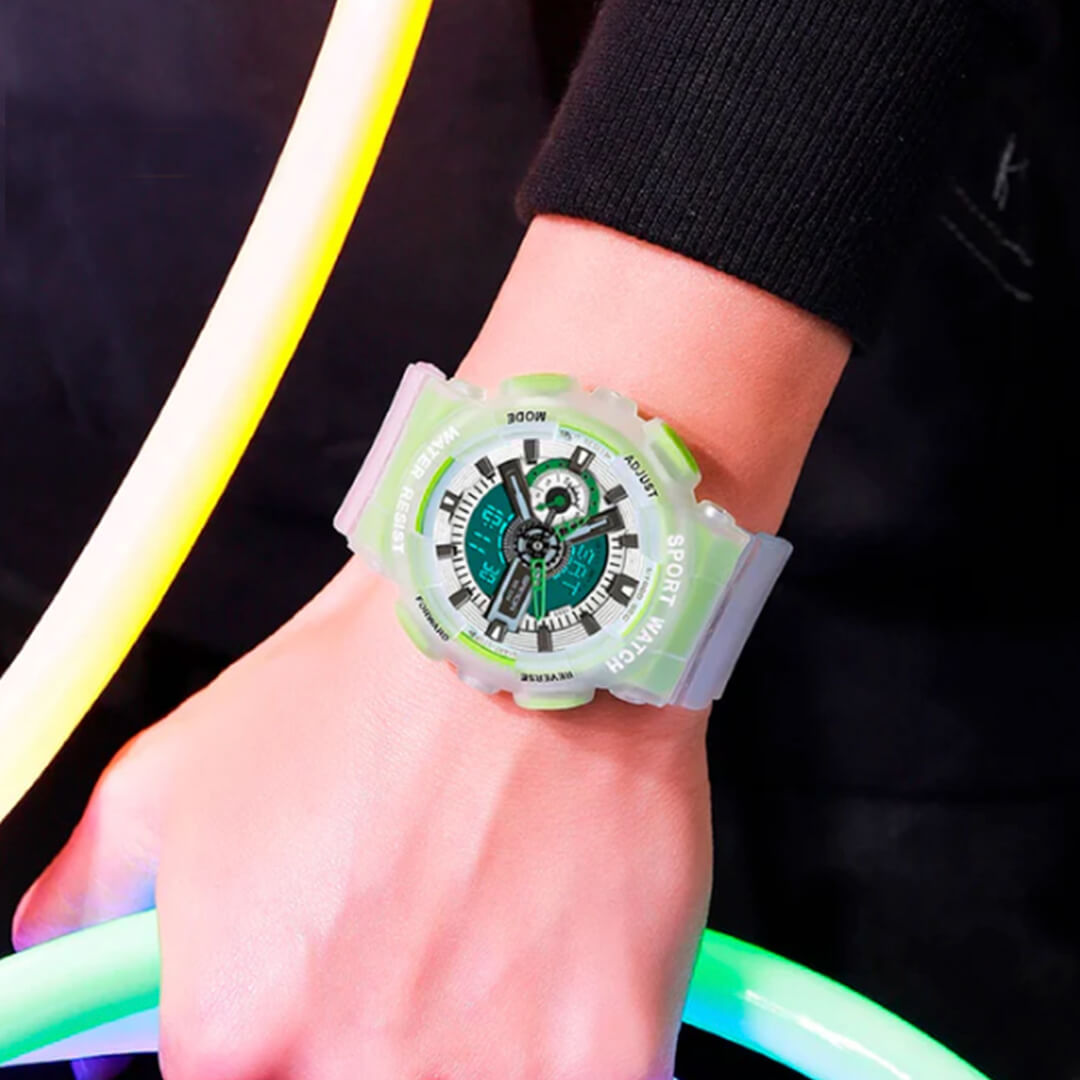 Reloj Sanda Hombre Deportivo Verde Neón | SAN-16