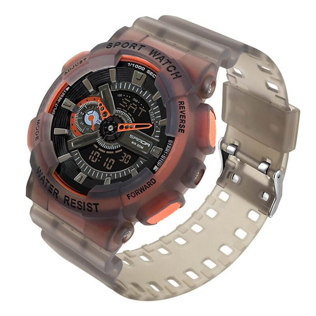 RELOJ SANDA GRIS CON NARANJA SAN-17