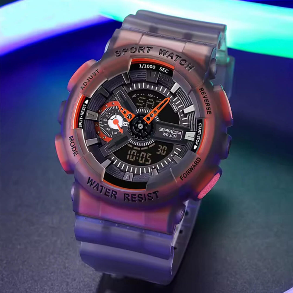 Reloj Sanda SAN-17 Hombre Deportivo Gris y Naranja