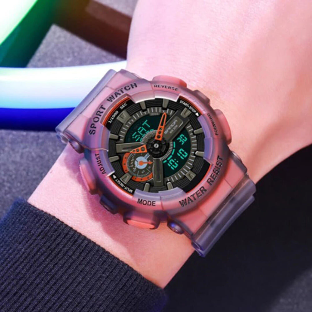 Reloj Sanda SAN-17 Hombre Deportivo Gris y Naranja