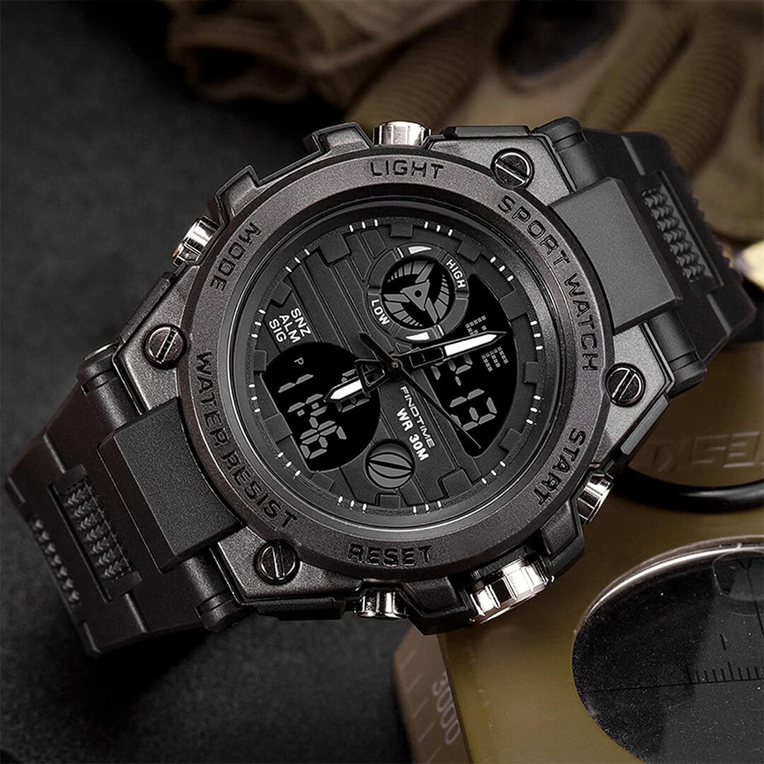 Reloj Sanda Militar Hombre Deportivo Negro | SAN-1