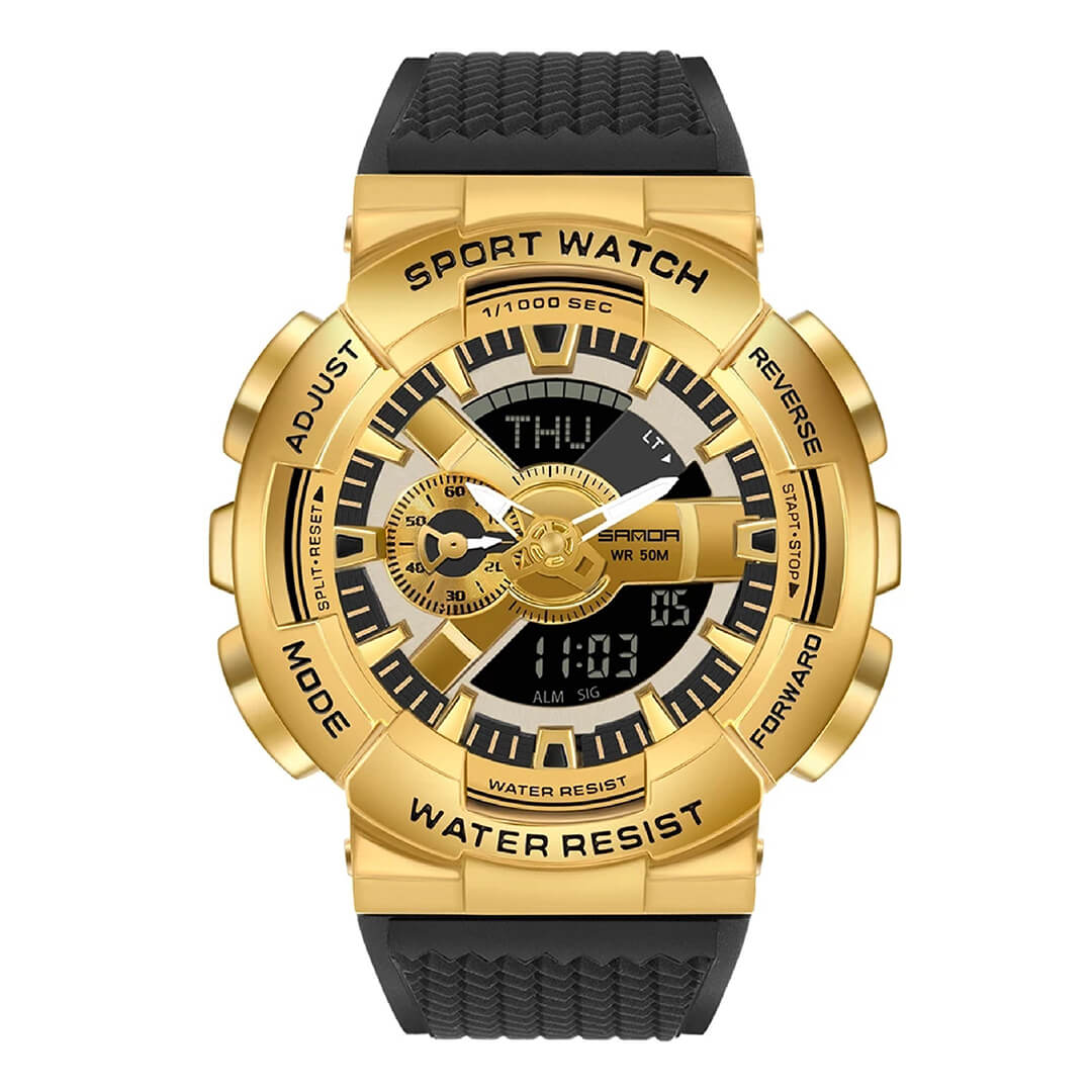 Reloj Sanda Hombre Deportivo Dorado | SAN-21
