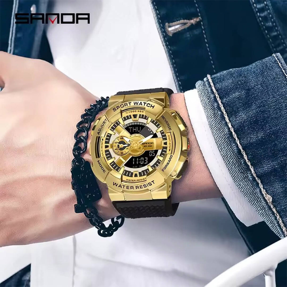 Reloj Sanda SAN-21 Hombre Deportivo Dorado