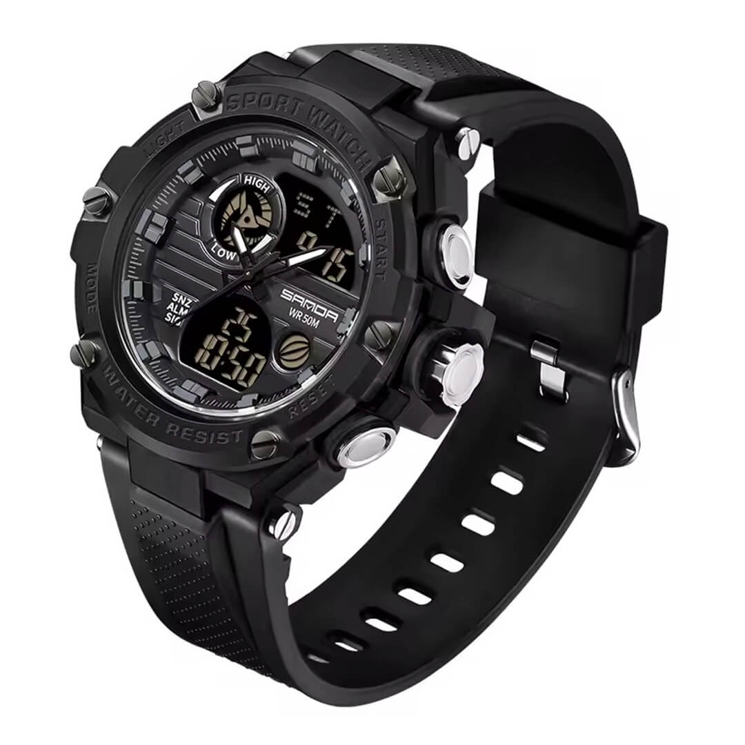 Reloj Sanda Hombre Deportivo Negro | SAN-25