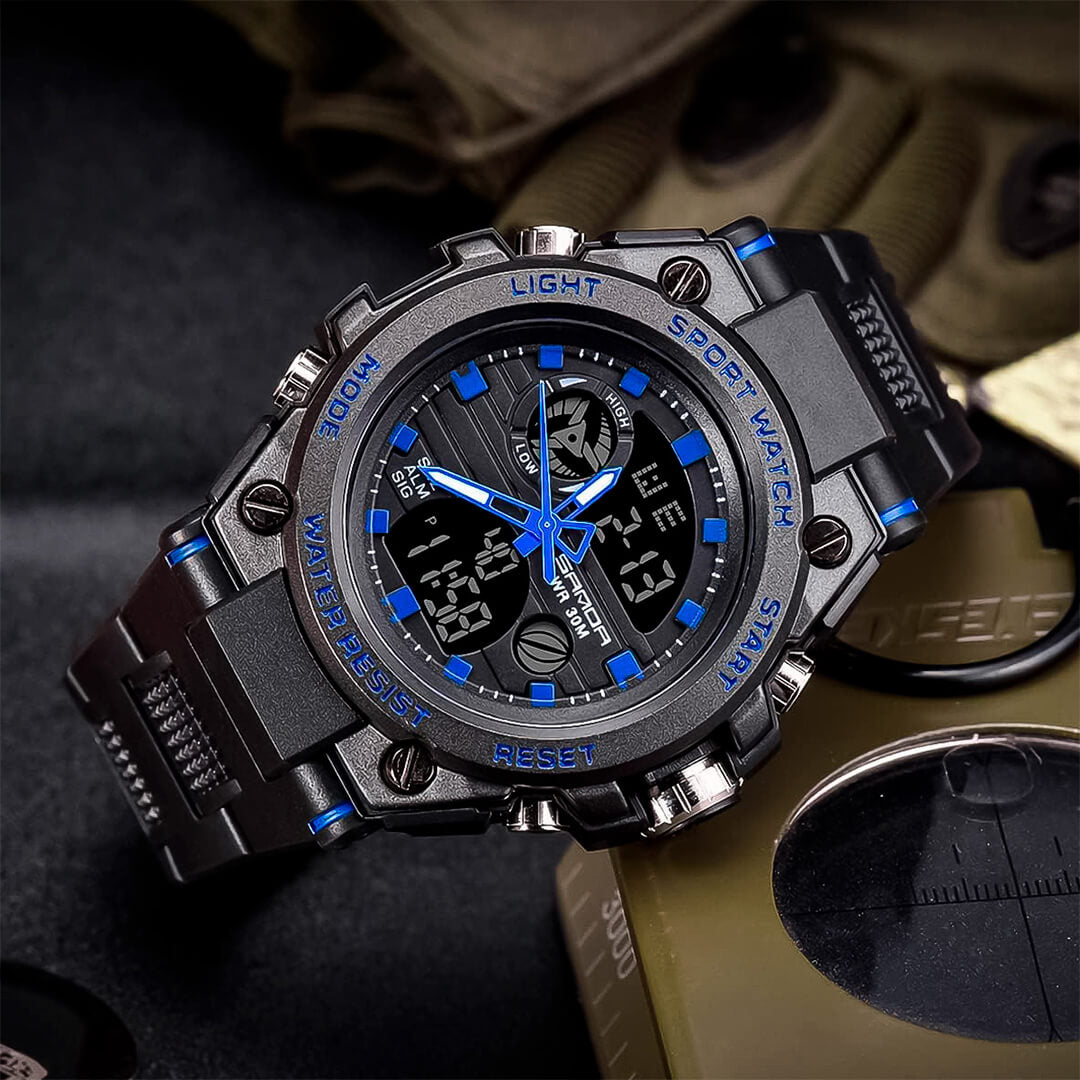 Reloj Sanda Militar SAN-3 Hombre Deportivo Negro