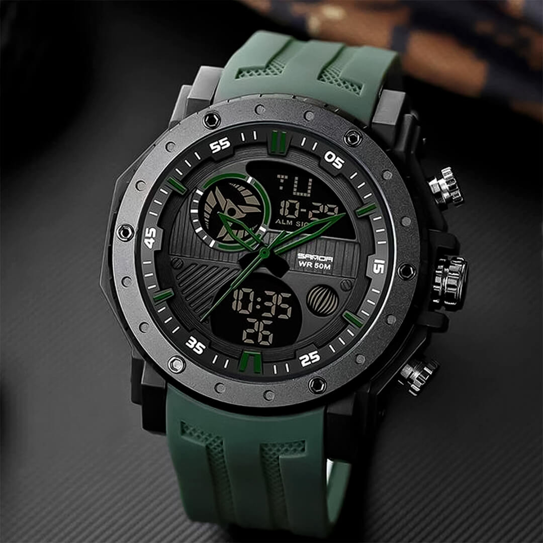 Reloj Sanda Hombre Deportivo Verde | SAN-6