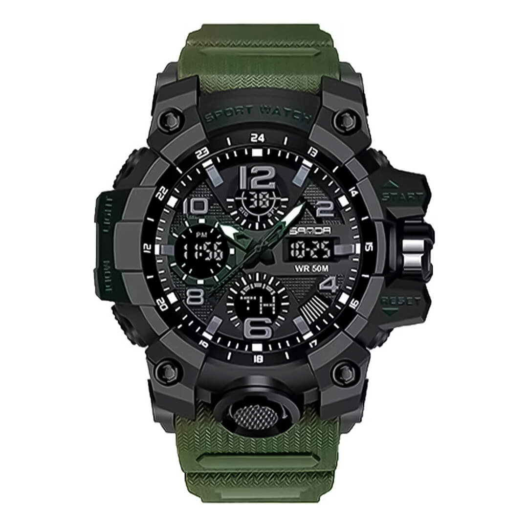 Reloj Sanda Hombre Deportivo Verde | SAN-7