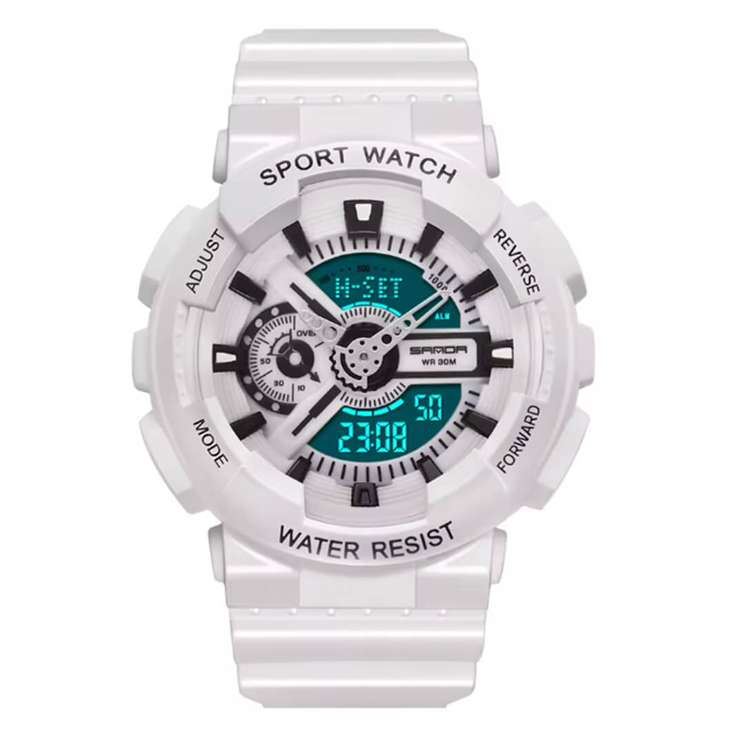 RELOJ SANDA DEPORTIVO BLANCO CON NEGRO SAN-M-9