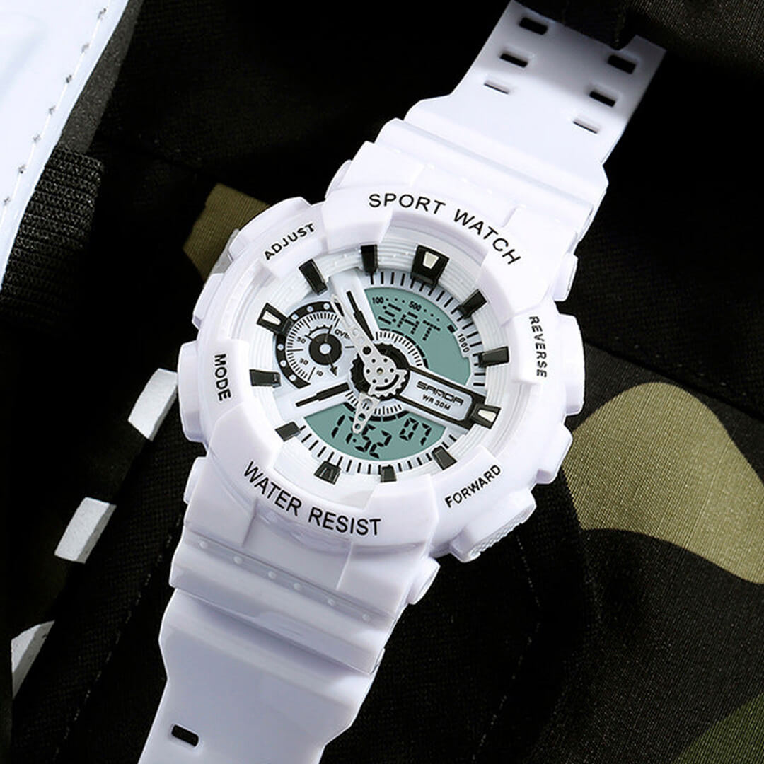RELOJ SANDA DEPORTIVO BLANCO CON NEGRO SAN-M-9