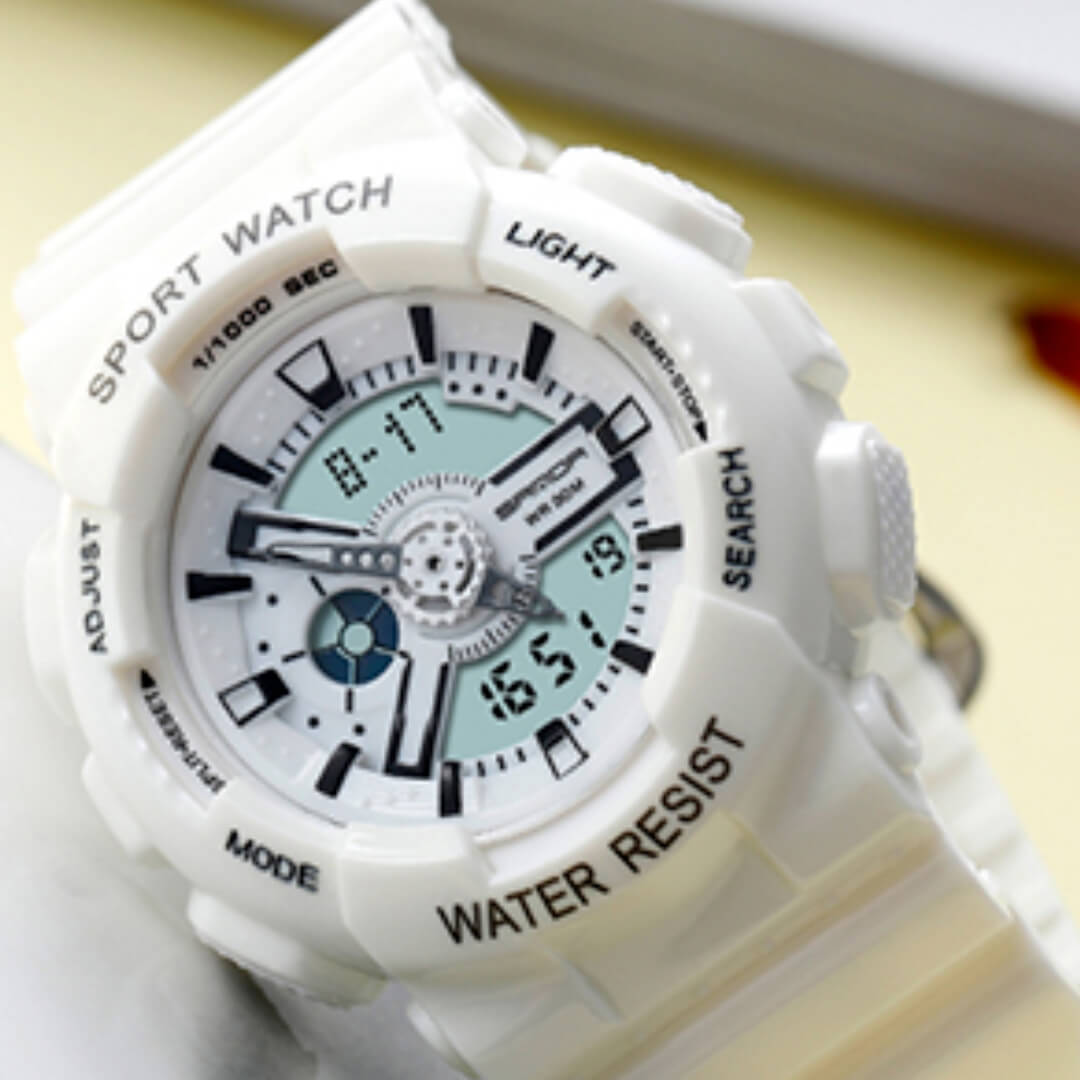 RELOJ SANDA DEPORTIVO BLANCO CON NEGRO SAN-M-9
