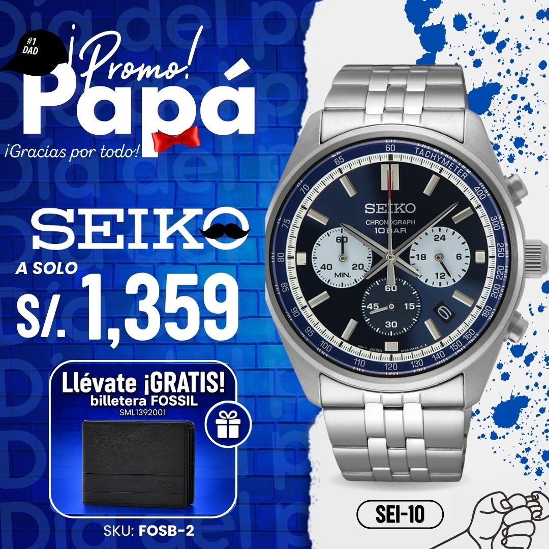 Reloj Seiko Essentials SSB427 Hombre Acero Azul
