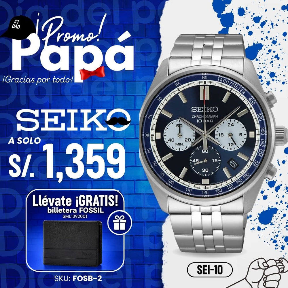 Reloj Seiko Essentials SSB427 Hombre Acero Azul