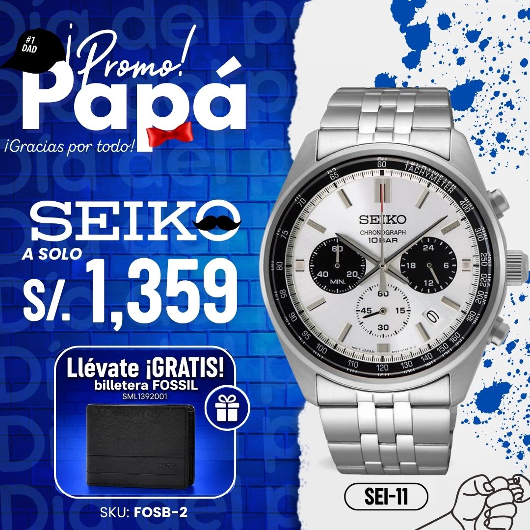 Reloj Seiko Essentials SSB425 Hombre Acero Blanco