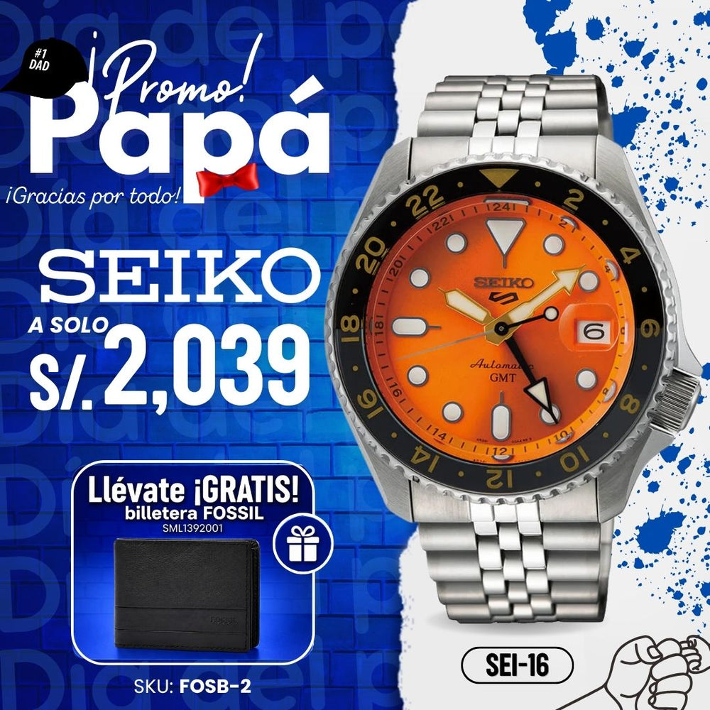 Reloj Seiko 5 Sports SSK005 Hombre Automático Naranja