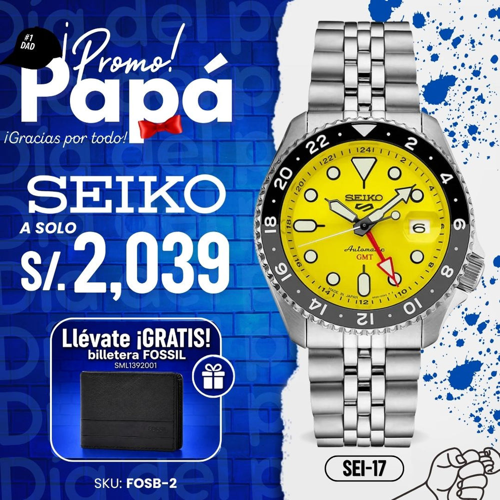 Reloj Seiko 5 Sports SSK017 Hombre Automático Amarillo