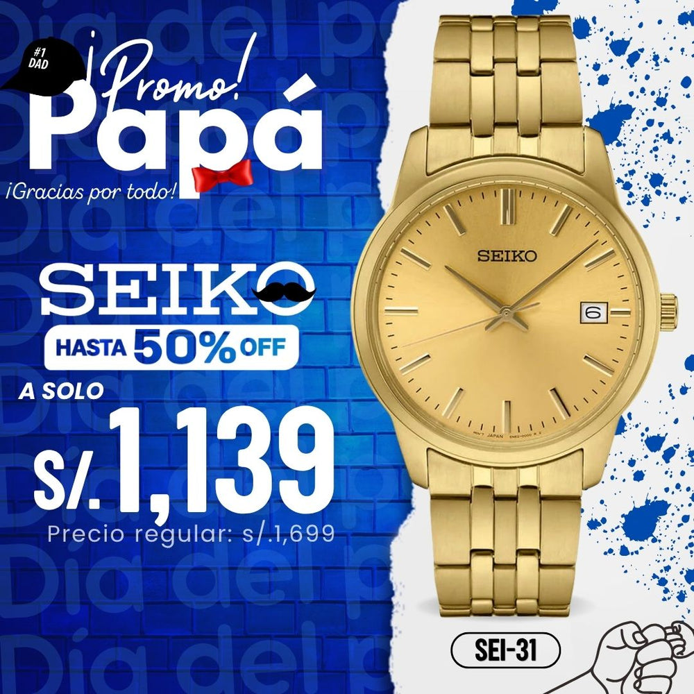 Reloj Seiko Essentials SUR442 Hombre Acero Dorado