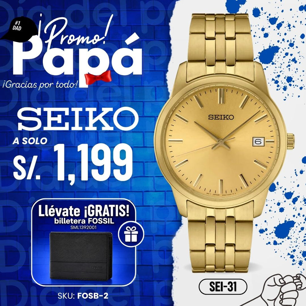Reloj Seiko Essentials SUR442 Hombre Acero Dorado