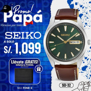 Reloj Seiko Essentials SUR449 Hombre Cuero Marrón