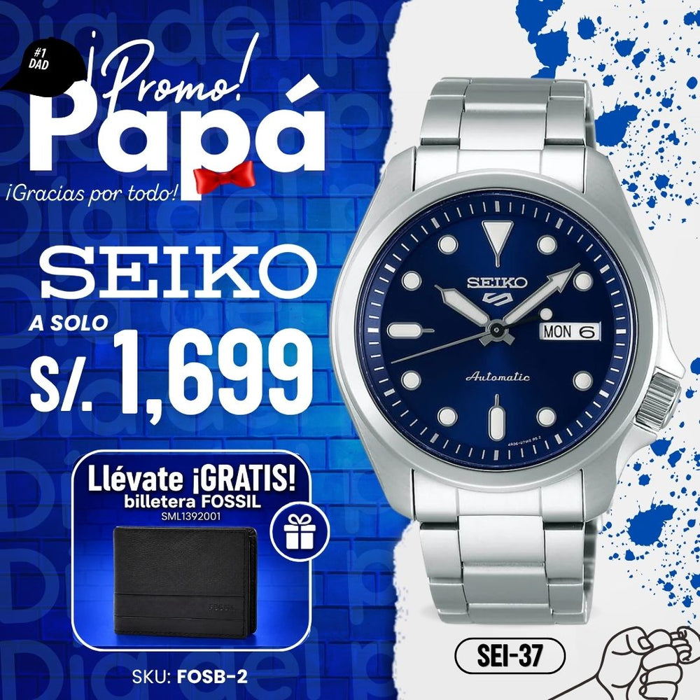 Reloj Seiko 5 Sports SRPE53 Hombre Automático Azul