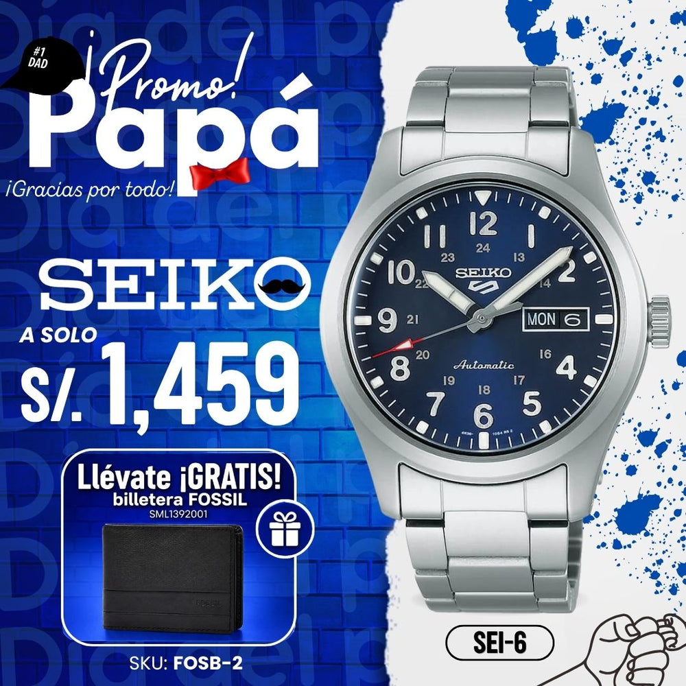 Reloj Seiko 5 Sports SRPG29 Hombre Automático Plateado
