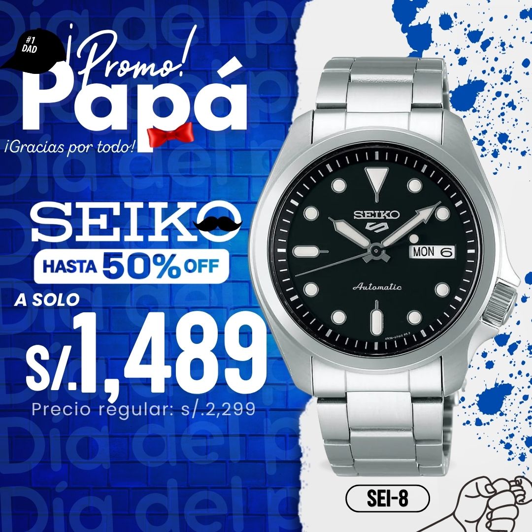 Reloj Seiko 5 Sports SRPE55 Hombre Automático Plateado