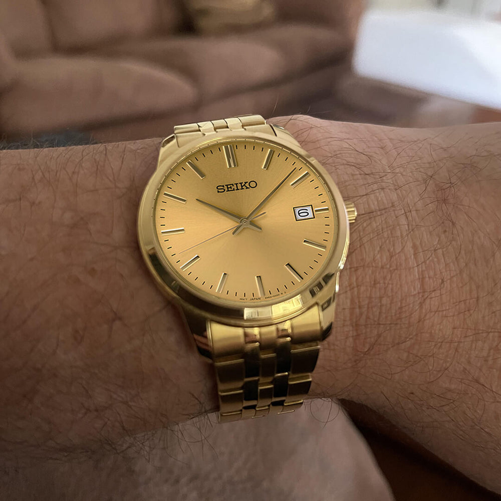 Reloj Seiko Essentials SUR442 Hombre Acero Dorado