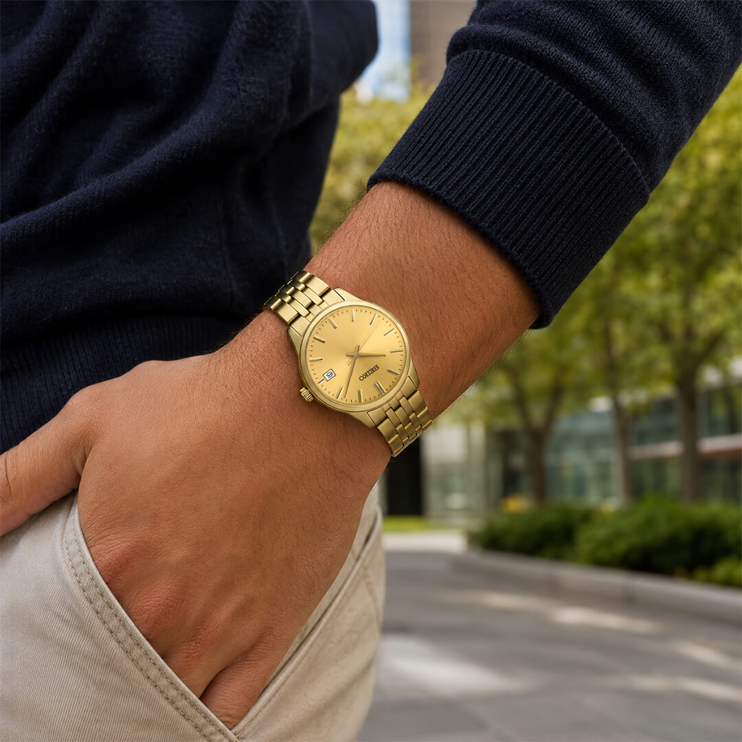 Reloj Seiko Essentials SUR442 Hombre Acero Dorado