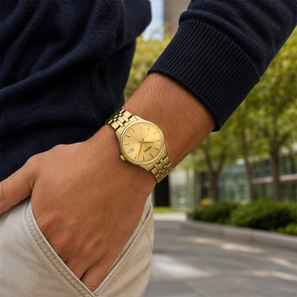 Reloj Seiko Essentials SUR442 Hombre Acero Dorado