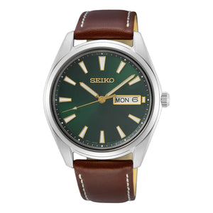 Reloj Seiko Essentials SUR449 Hombre Cuero Marrón