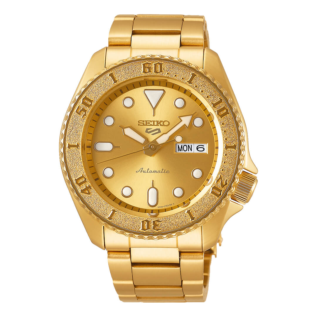 Reloj Seiko 5 Sports SRPE74 Hombre Automático Dorado | SEI-35