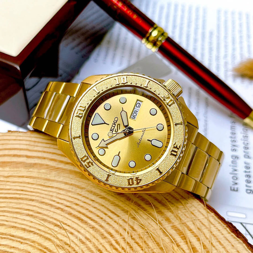 Reloj Seiko 5 Sports SRPE74 Hombre Automático Dorado