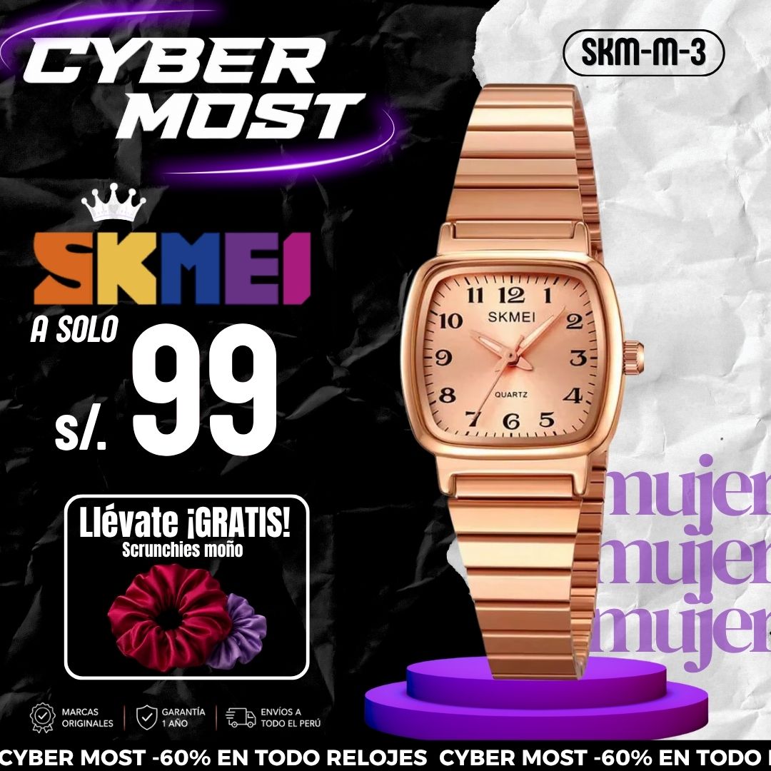 Reloj Skmei SKM-M-3 Mujer Acero Oro Rosa