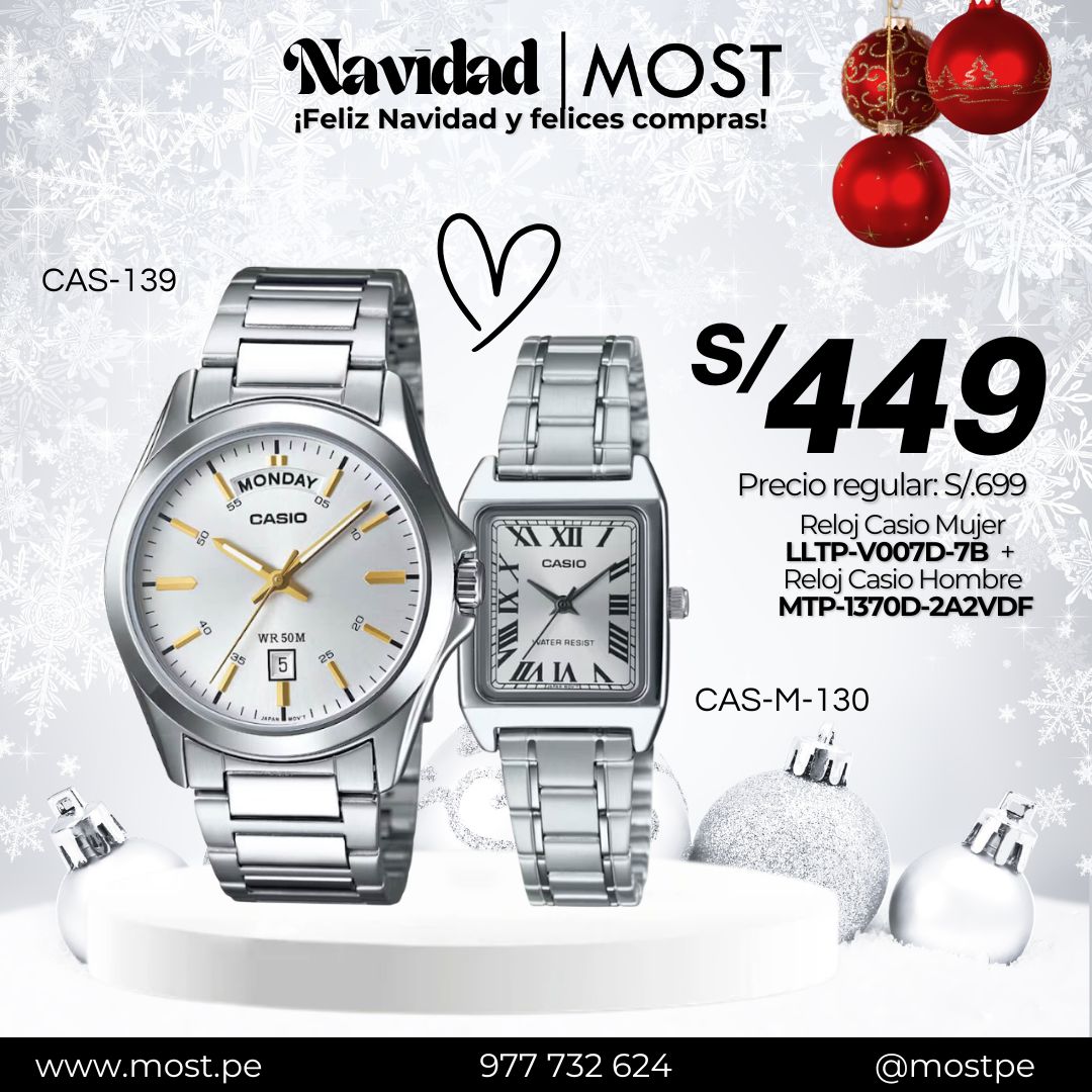 Relojes para Pareja: Casio MTP-1370D-7A y LTP-V007D-7B