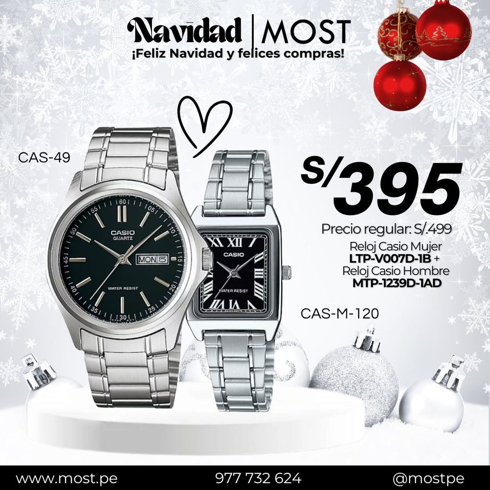 Relojes para Pareja: Casio MTP-1239D-1AD y LTP-V007D-1B