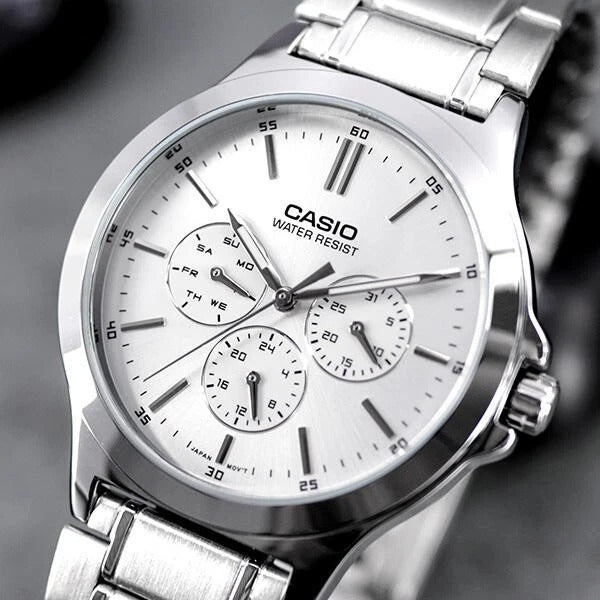 Reloj Casio MTP-V300D-7A Hombre Acero Plateado
