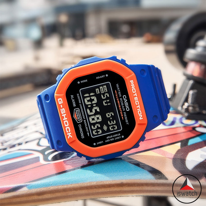 RELOJ G-SHOCK NARANJA CON AZUL DW-5610-SC2 G-SK-99