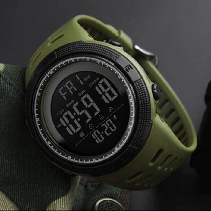 RELOJ SKMEI SILICONA VERDE CON NEGRO SKM-2