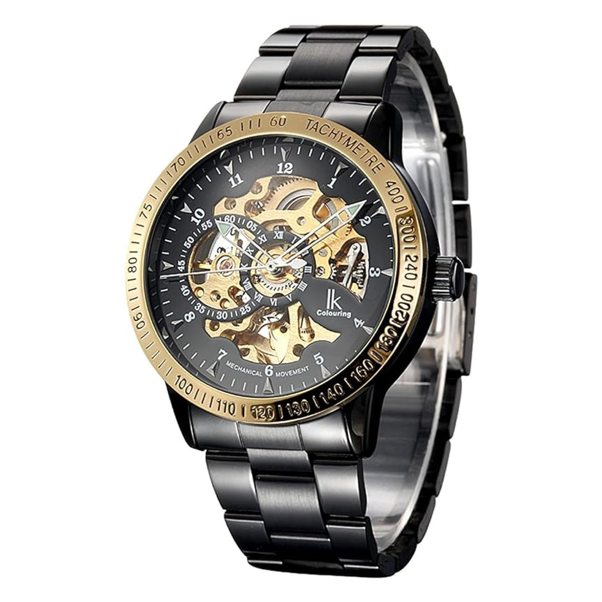 RELOJ WINNER ACERO BLACK GOLD WIN-10