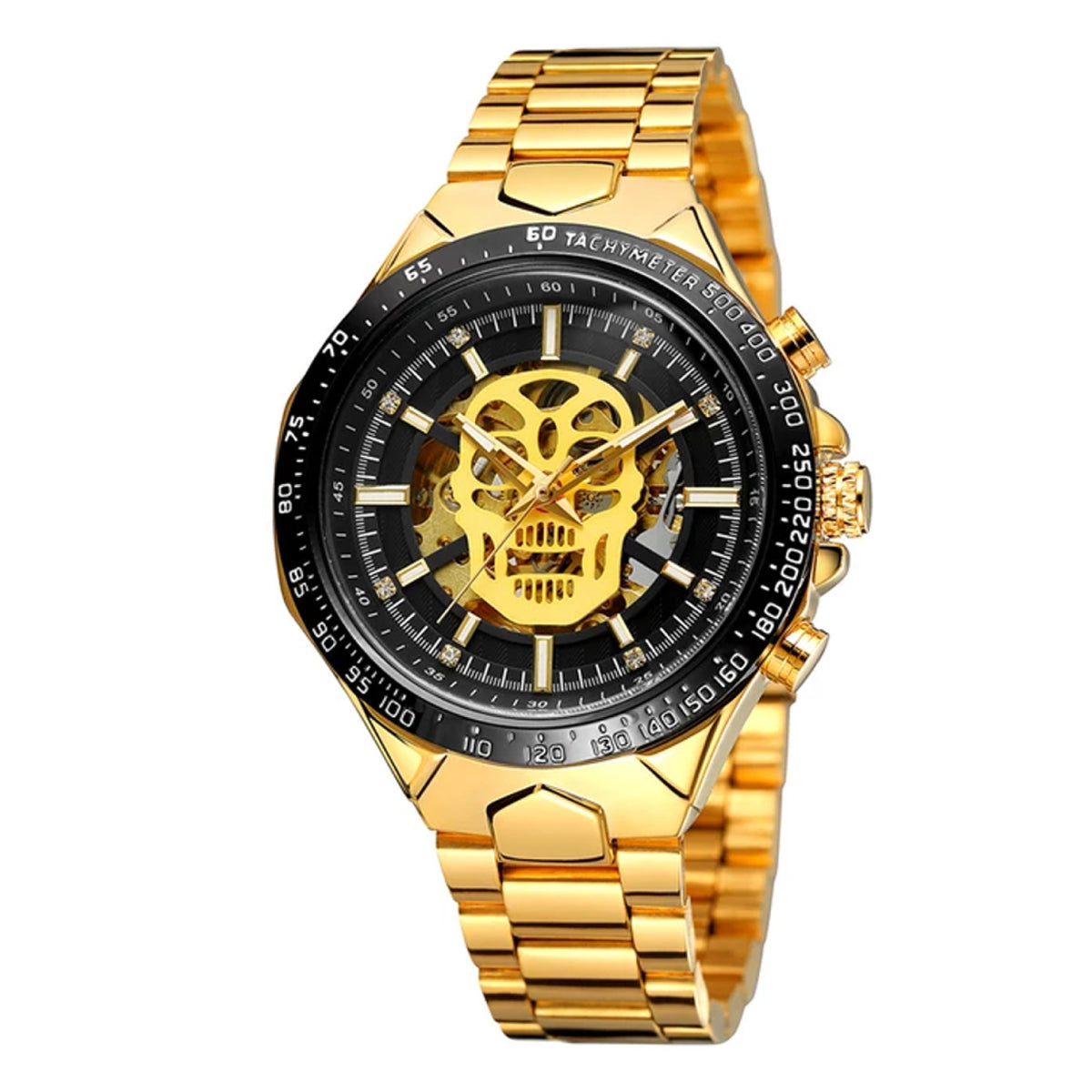 RELOJ WINNER ACERO DORADO ESQUELETO WIN-12