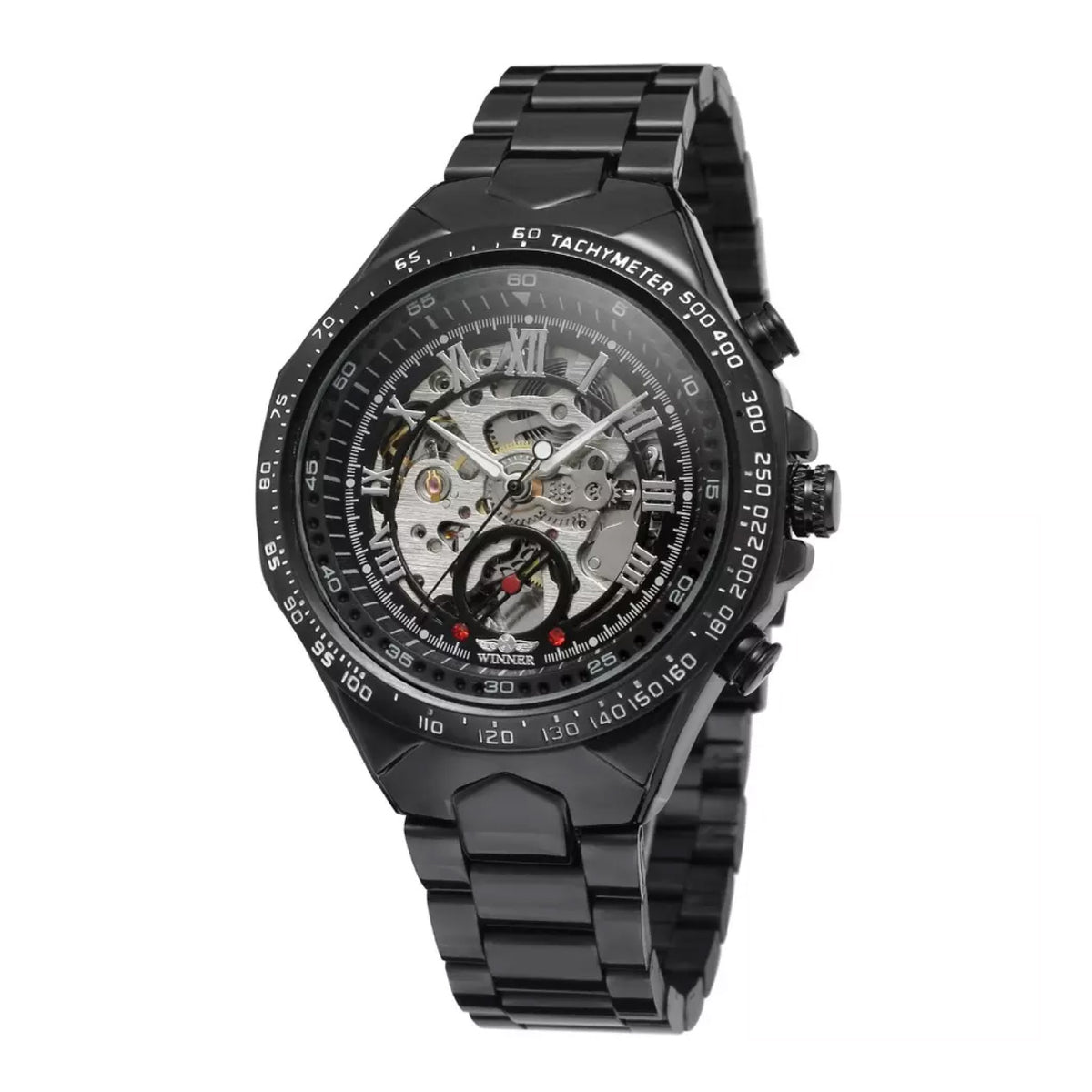 RELOJ WINNER ACERO INOXIDABLE NEGRO WIN-19