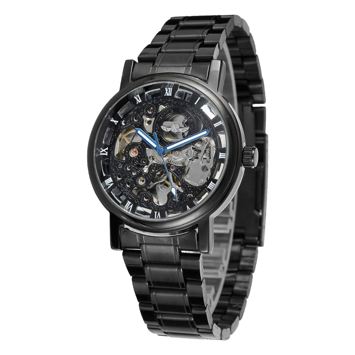 RELOJ WINNER ACERO NEGRO WIN-7