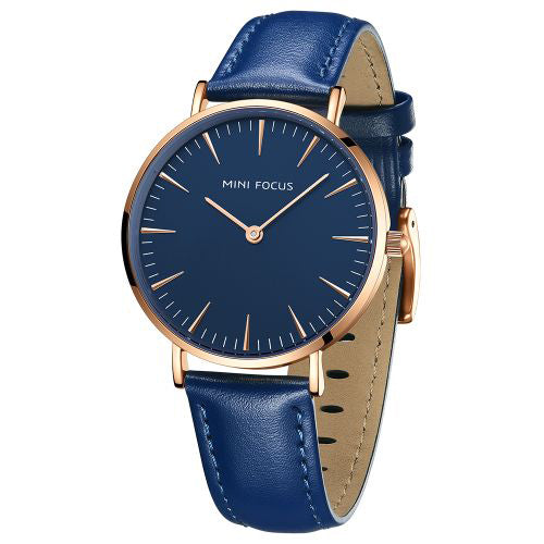 RELOJ MINIFOCUS CUERO AZUL MIN-M-23